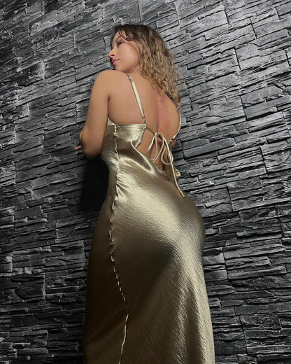 Gold Backless Dress